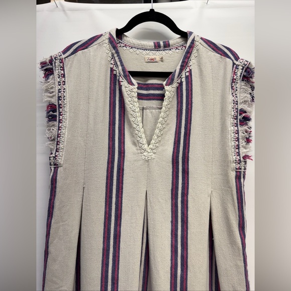 Faherty Baja Beach Tunic Dress in French Rose Baja Stripe Sz M Coastal Beachy - Picture 5 of 15
